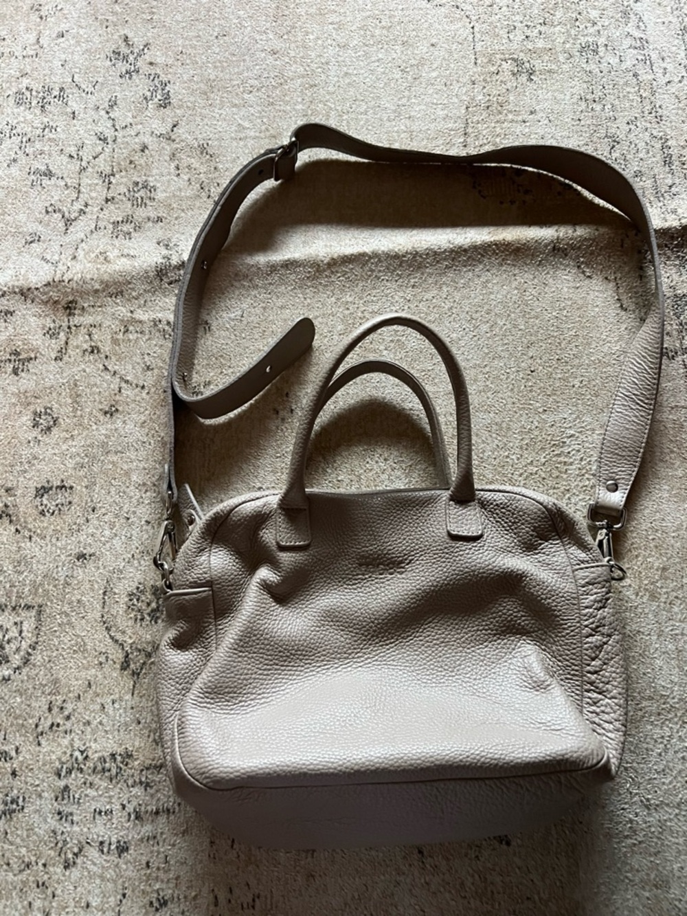 MO851 Women's Neutral Leather Crossbody Satchel - Beige
